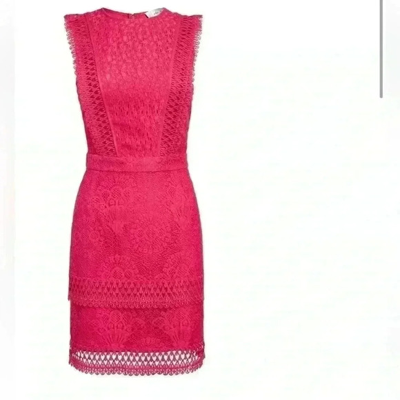 Adelyn Rae hot pink lace sleeveless mini dress size small - Picture 1 of 4